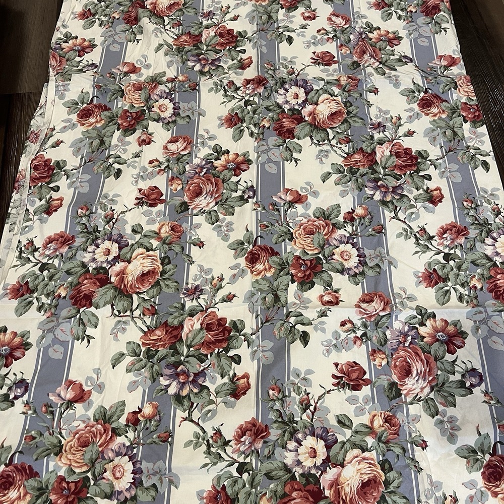 Vtg Springs 100% Cotton Floral Queen Flat Sheet 88 X 94 Made in USA 90s